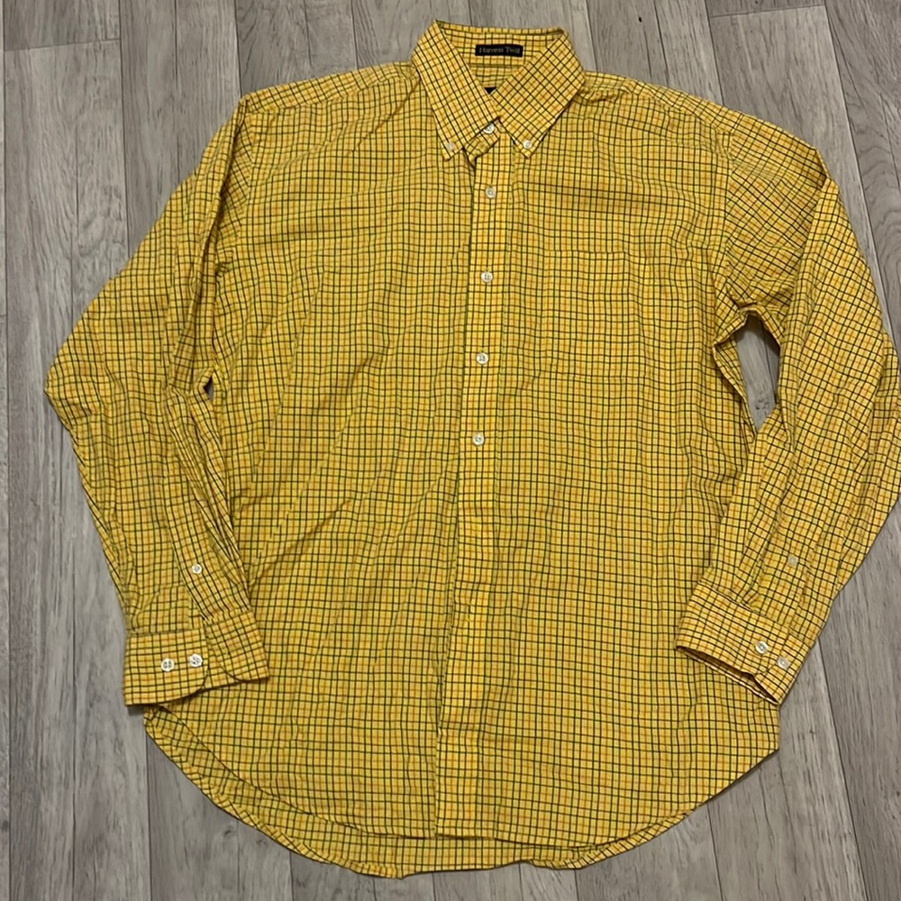 F a Maccluer yellow plaid button down men’s large harvest twill